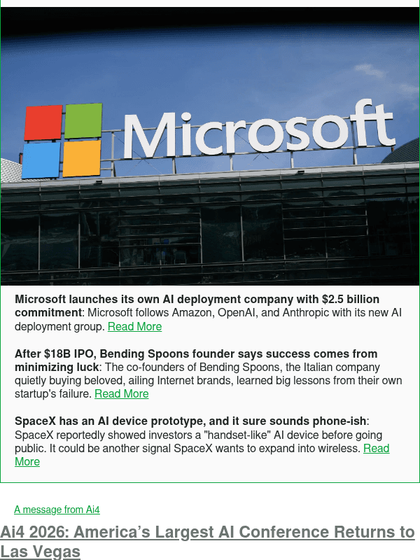Newsletter preview: Microsoft launches its own AI deployment company with $2.5 billion commitment