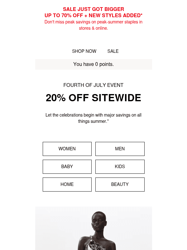 Newsletter preview: 20% off + the long weekend starts now