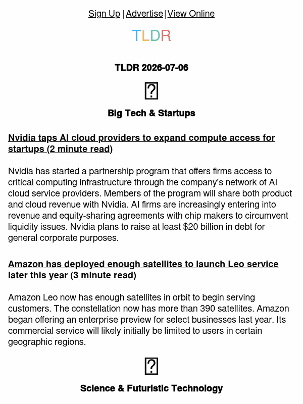 Newsletter preview: Amazon's Starlink rival 🛰️, Nvidia revenue share 💰, agentic autonomy levels 🤖