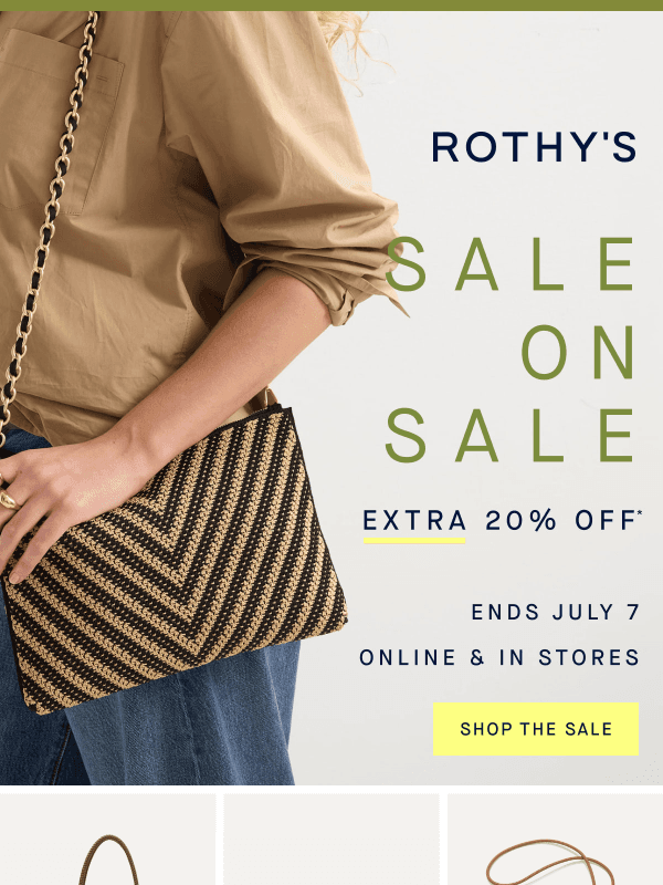 Newsletter preview: Hold up—extra 20% off sale bags, too?!