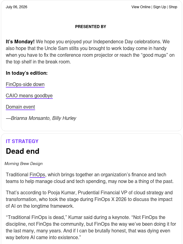 Newsletter preview: ☕ Spending spree