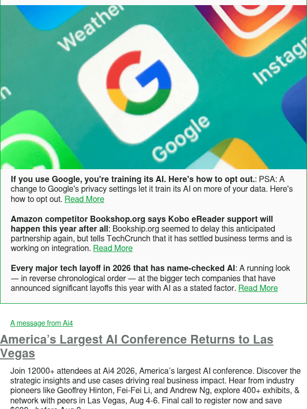 Newsletter preview: If you use Google, you're training its AI. Here's how to opt out.