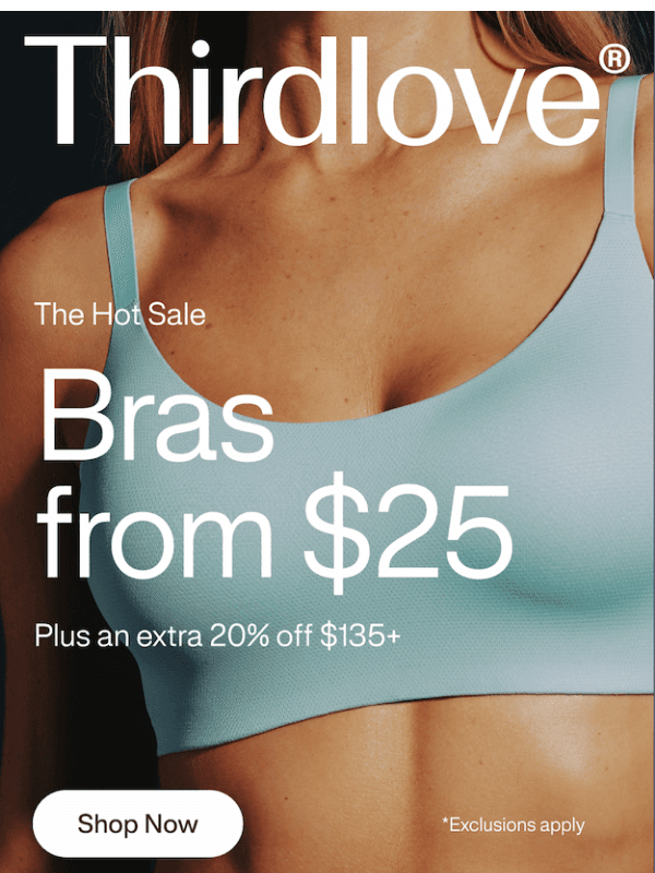 Newsletter preview: Last Call: Bras from $25.