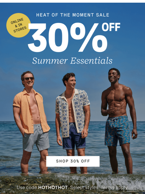 Newsletter preview: Launched: 30% Off Summer’s Essentials