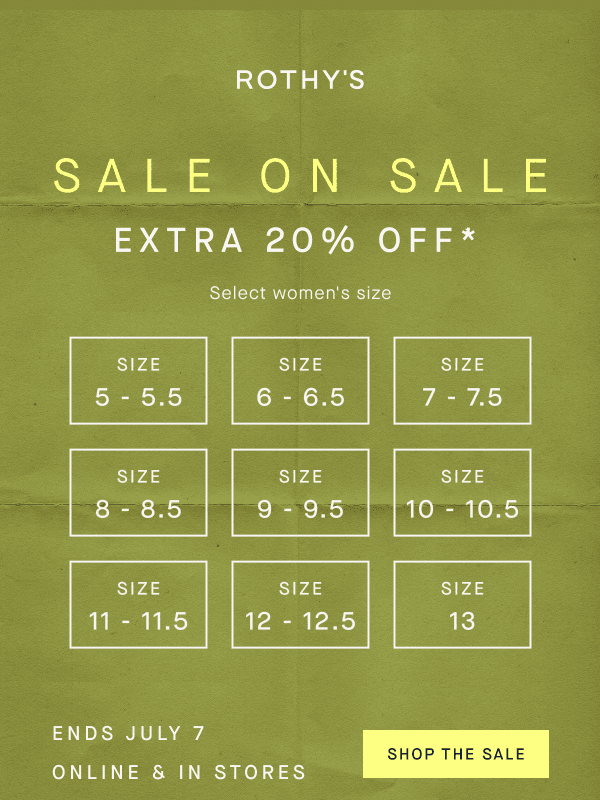 Newsletter preview: SALE ON SALE ENDS TONIGHT