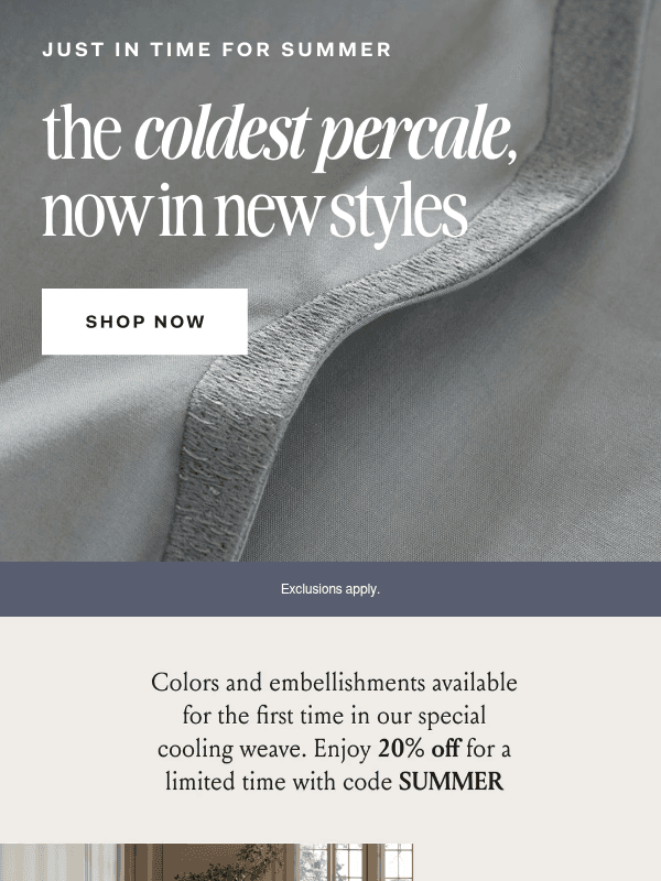 Newsletter preview: New Percale styles you’ll love
