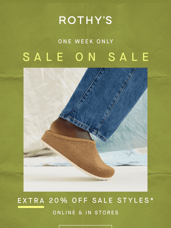 Newsletter preview: FINAL HOURS: Extra 20% off sale clogs.
