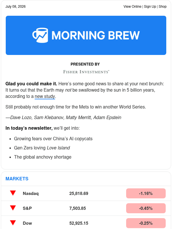 Newsletter preview: ☕️ Hot new bombshell