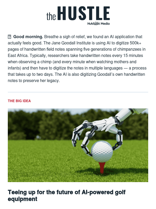 Newsletter preview: 🏌️  AI takes a $21B swing
