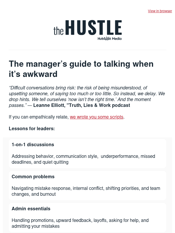 Newsletter preview: “We need to talk” 😬