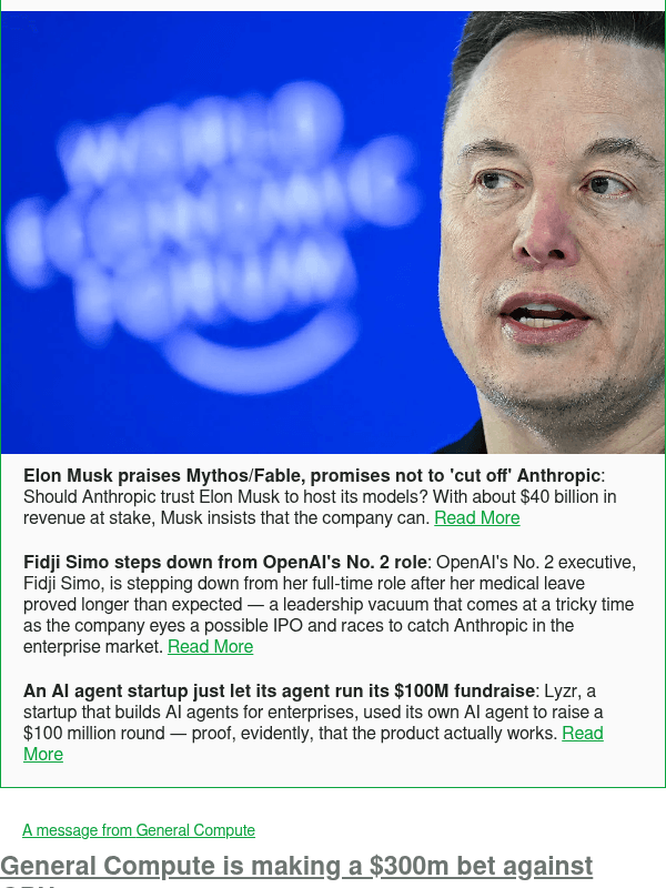 Newsletter preview: Elon Musk praises Mythos/Fable, promises not to 'cut off' Anthropic