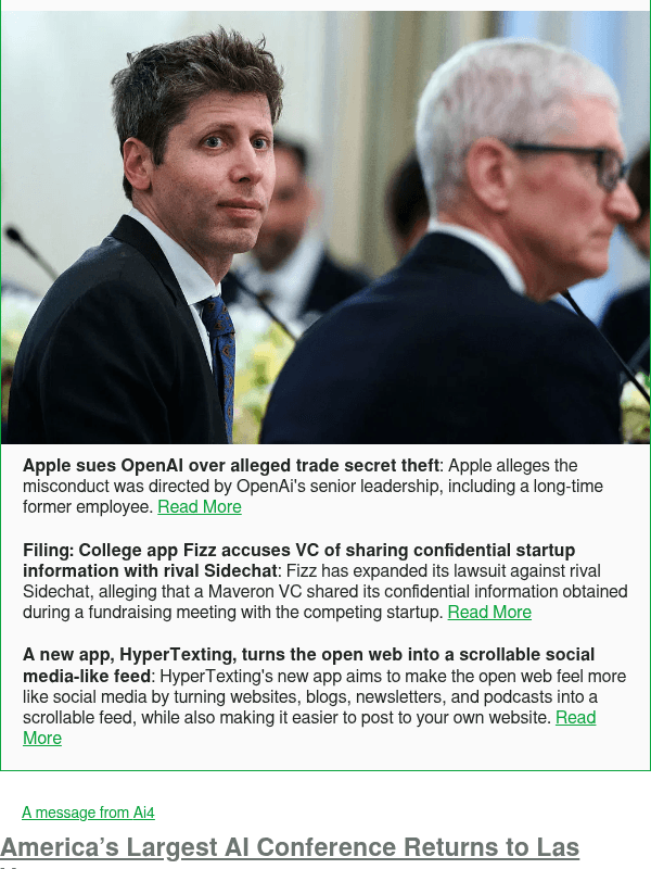 Newsletter preview: Apple sues OpenAI over alleged trade secret theft