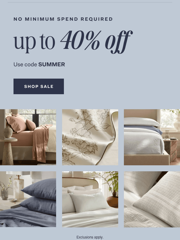 Newsletter preview: Last weekend for up to 40% off