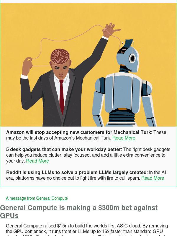 Newsletter preview: Amazon will stop accepting new customers for Mechanical Turk
