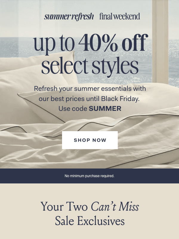 Newsletter preview: Final days: save up to 40% off