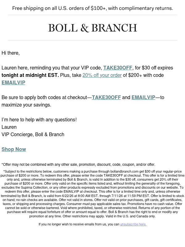 Newsletter preview: Your $30 credit expires tonight