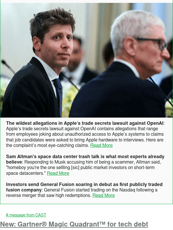 Newsletter preview: The wildest allegations in Apple’s trade secrets lawsuit against OpenAI