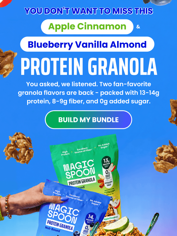 Newsletter preview: They're back - Apple Cinnamon & Blueberry Vanilla Almond Granola 🫐🍏