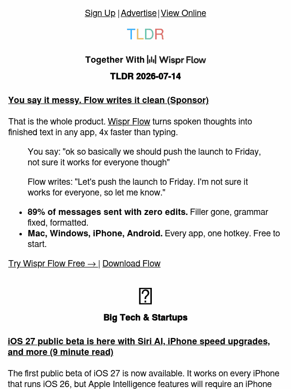 Newsletter preview: Siri AI beta 📱, Starlink v3 🛰️, Apple's new speech API 👨‍💻