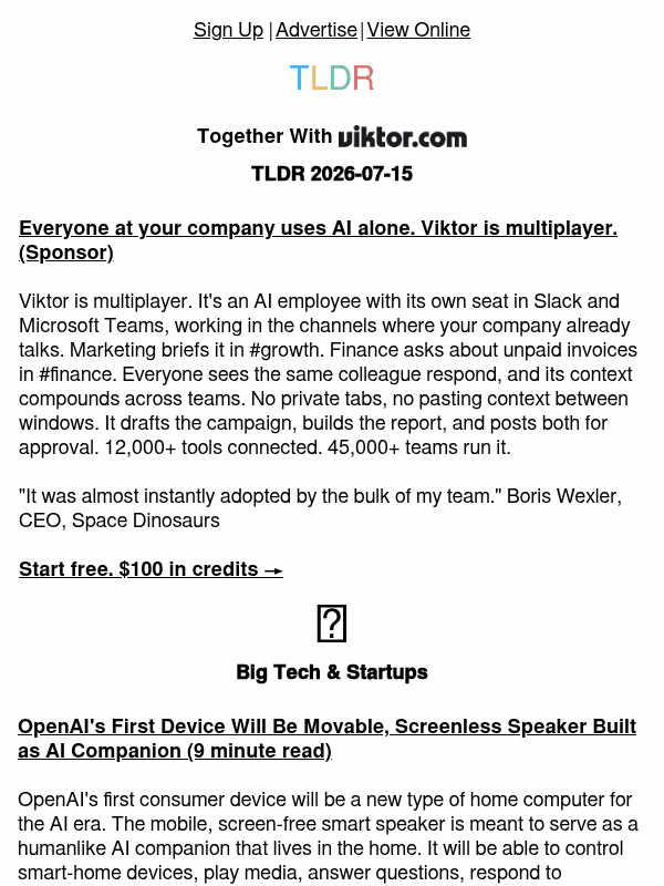 Newsletter preview: OpenAI's first device 📢, Apple shrinking AI 📱, vibecoding at scale 👨‍💻