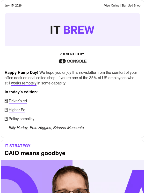 Newsletter preview: ☕ Riding shotgun