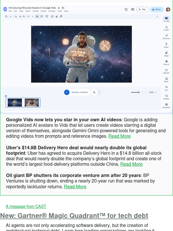 Newsletter preview: Google Vids now lets you star in your own AI videos