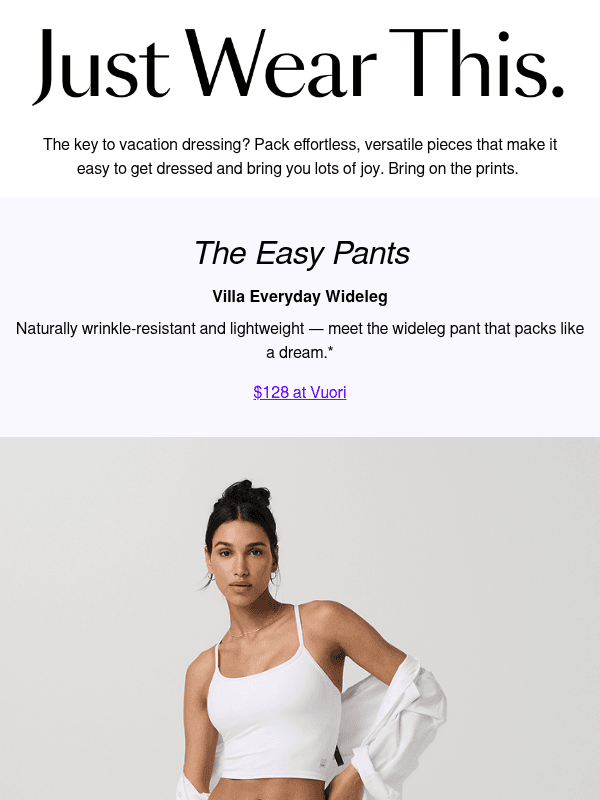 Newsletter preview: Vacation outfits for every destination