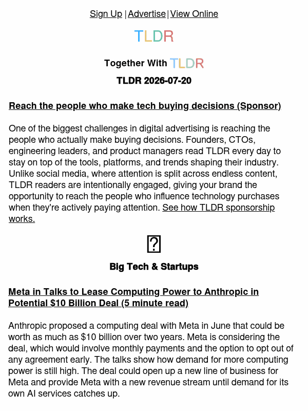 Newsletter preview: Meta Anthropic deal 🤝, SpaceX Pentagon compute ⚡, AI code migrations 👨‍💻