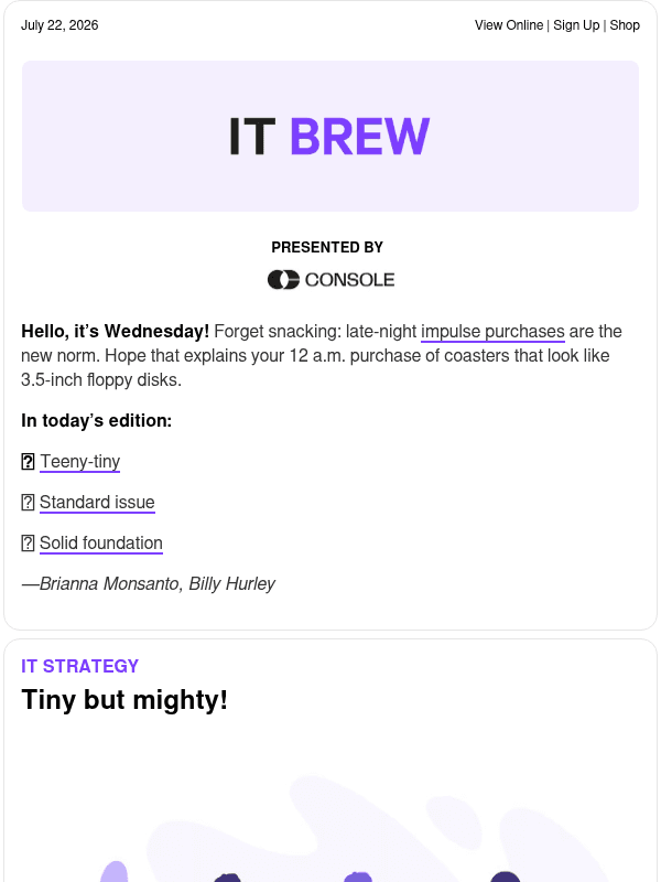 Newsletter preview: ☕ Tiny teams!