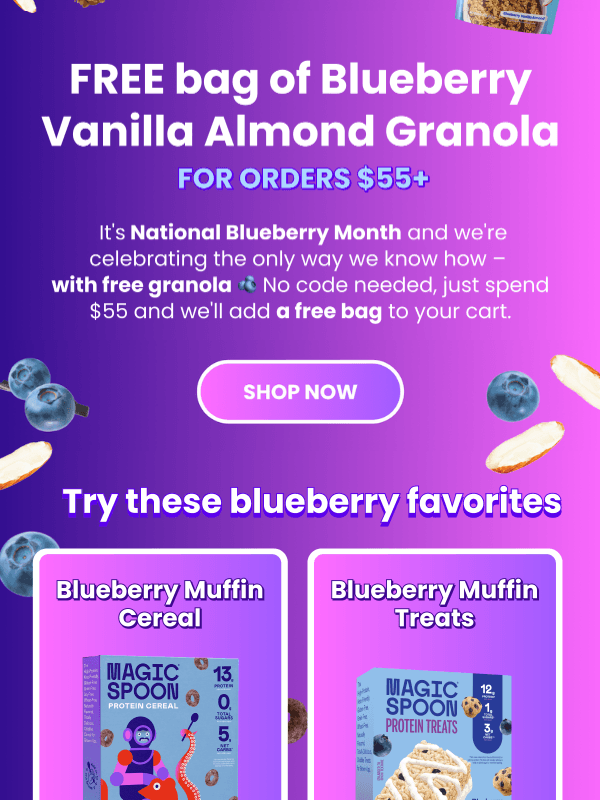 Newsletter preview: FREE bag of granola with your next order 🫐