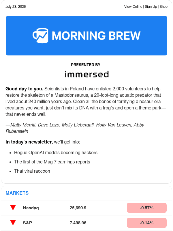 Newsletter preview: ☕️ Breaking out