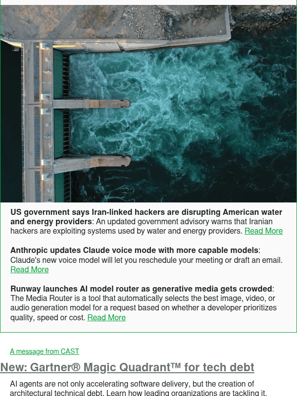 Newsletter preview: US government says Iran-linked hackers are disrupting American water and energy providers