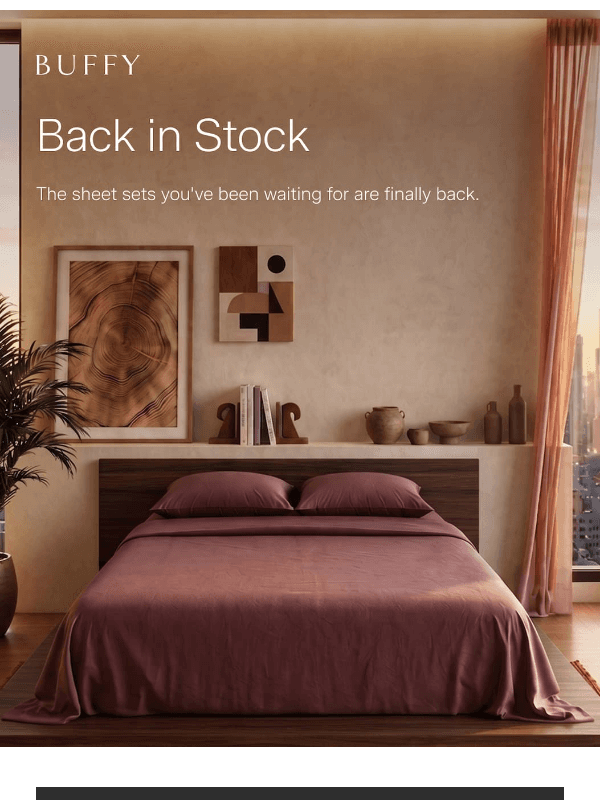 Newsletter preview: Back In Stock — Sheet Sets In The Colors You've Waited For