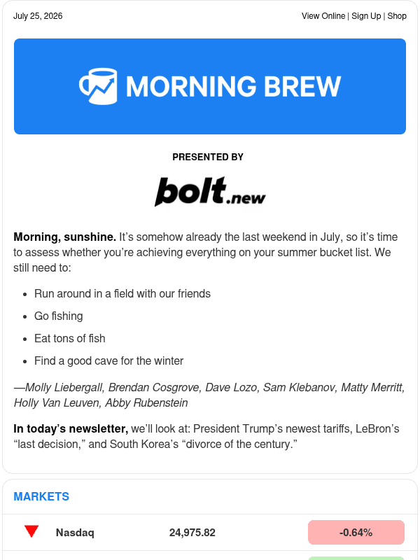 Newsletter preview: ☕ In with the new