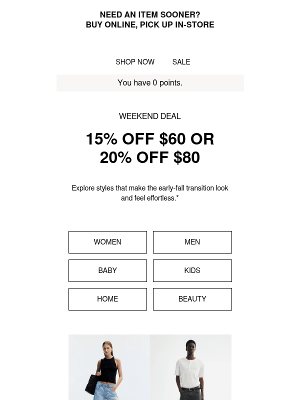 Newsletter preview: Up to 20% off your order starts now