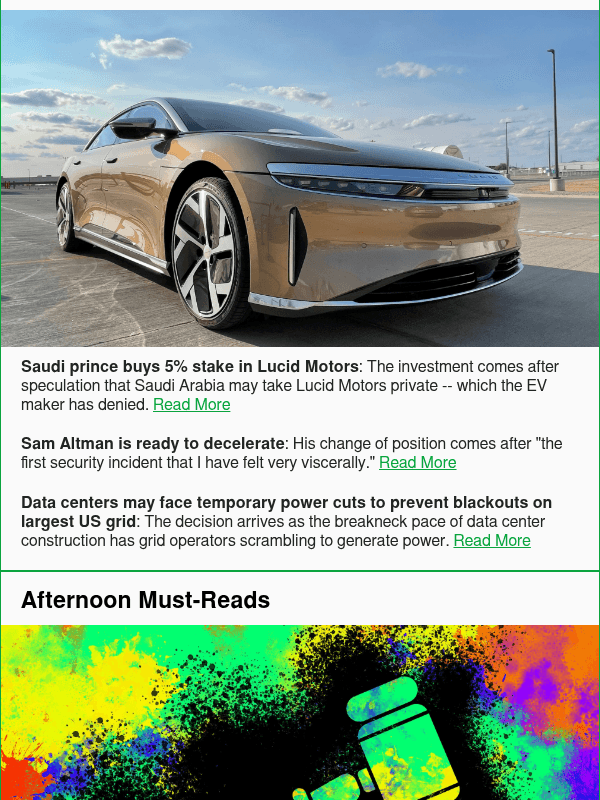 Newsletter preview: Saudi prince buys 5% stake in Lucid Motors