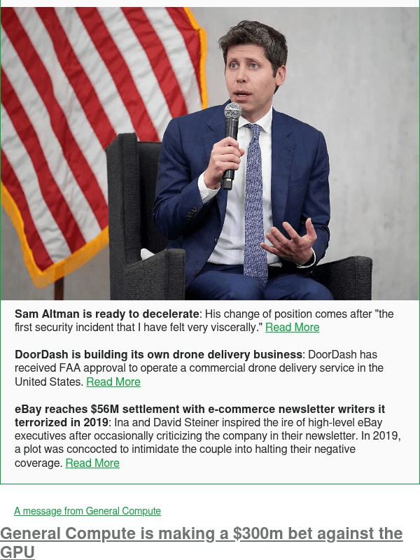 Newsletter preview: Sam Altman is ready to decelerate