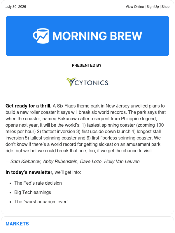 Newsletter preview: ☕️ Steady on