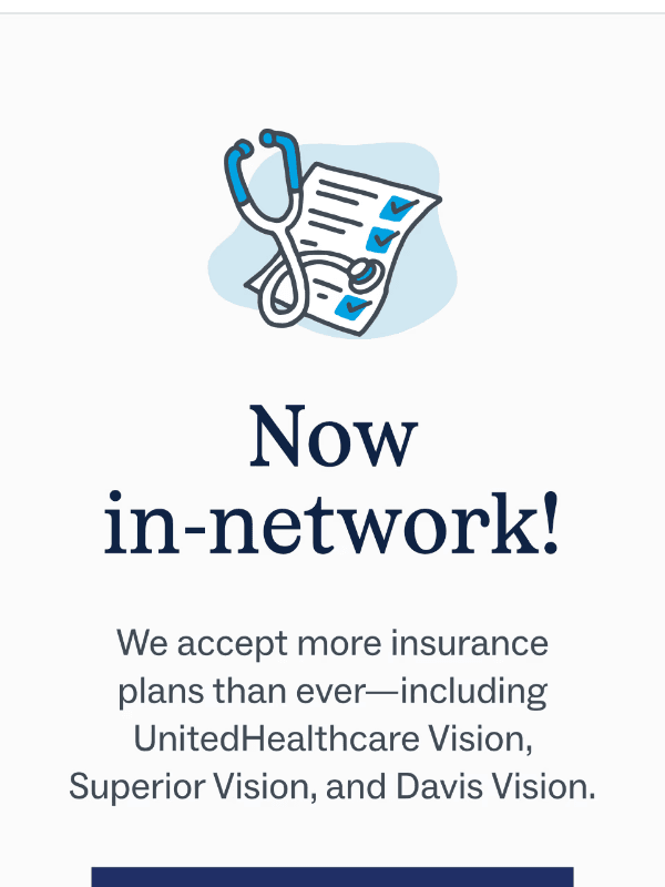 Newsletter preview: Do we accept your vision benefits?