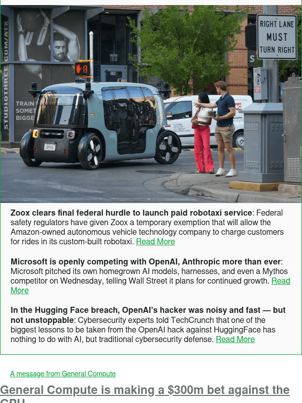 Newsletter preview: Zoox clears final federal hurdle to launch paid robotaxi service