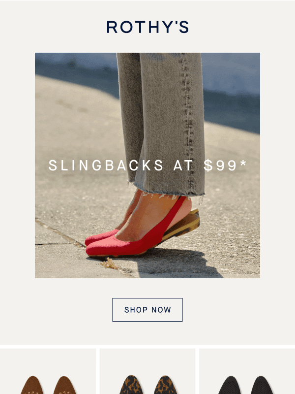 Newsletter preview: $99 best-selling Slingbacks in Final Few.