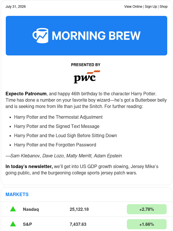 Newsletter preview: ☕️ Get that bread