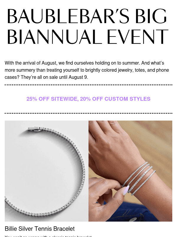 Newsletter preview: BaubleBar’s Big Biannual Event is bigger than ever