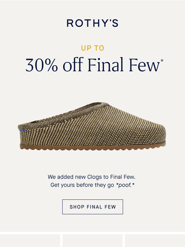 Newsletter preview: PSA! These clogs are on sale.