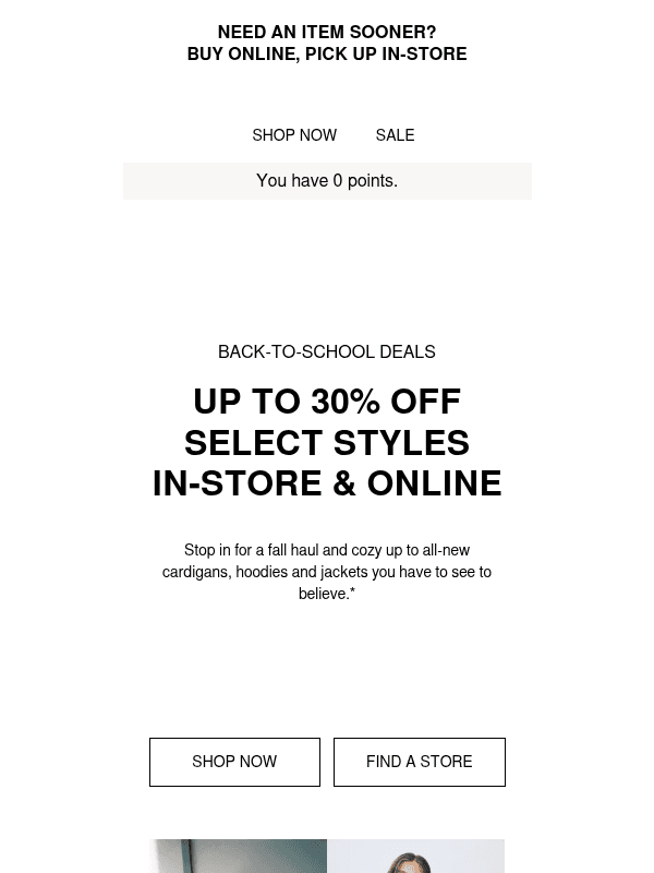 Newsletter preview: Score 30% off in-store all weekend