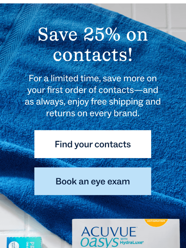 Newsletter preview: Update: 25% off contacts!