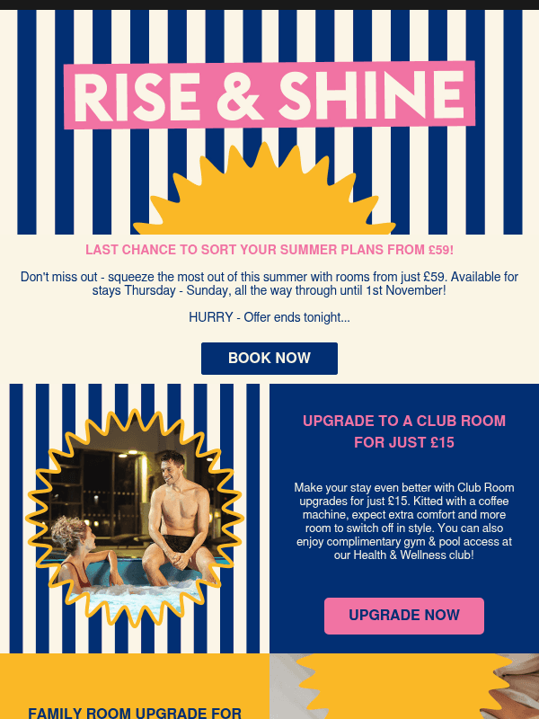 Newsletter preview: Last chance to sort your summer stay from £59! ☀️