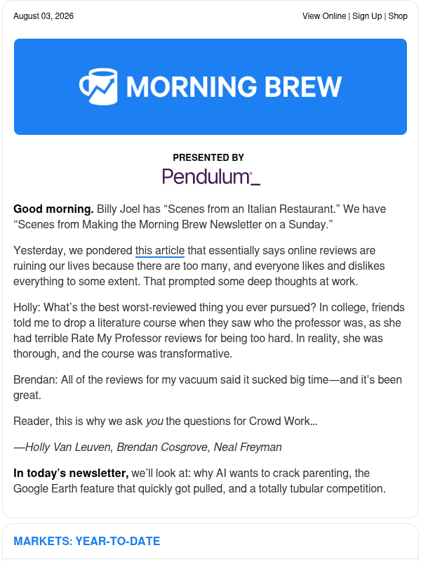 Newsletter preview: ☕ Family business