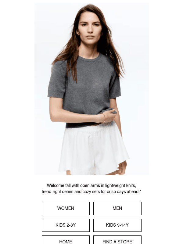 Newsletter preview: Last day: Up to 30% off fall layers
