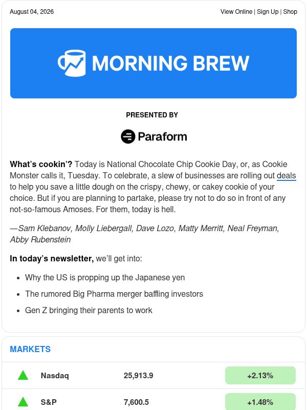 Newsletter preview: ☕️ A yen for yen